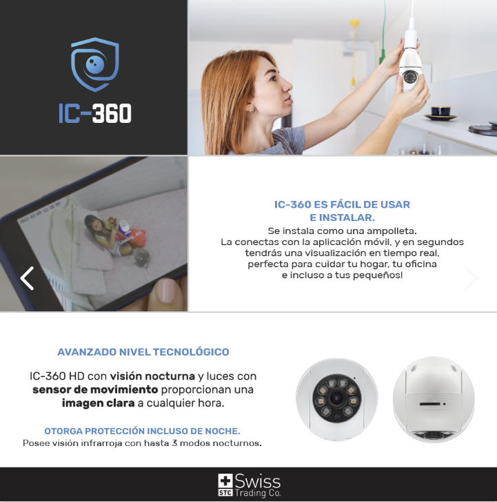IC-360 Cámara Seguridad Inteligente 360°